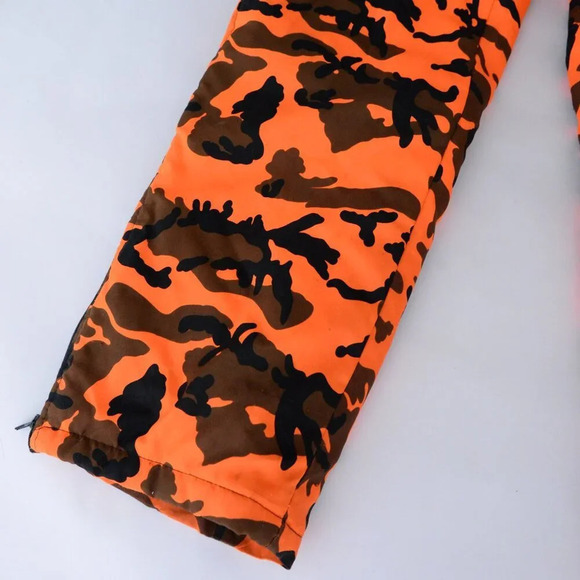 Vintage Winchester Neon Orange And Black Outdoor Camo Print Lined Overalls Med - Picture 6 of 16